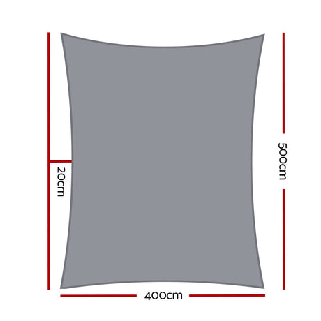 Home & Garden > Shading Instahut Sun Shade Sail Cloth Shadecloth Outdoor Canopy Rectangle 280gsm 4x5m