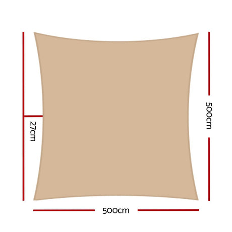 Home & Garden > Shading Instahut Sun Shade Sail Cloth Shadecloth Outdoor Canopy Square 280gsm 5x5m