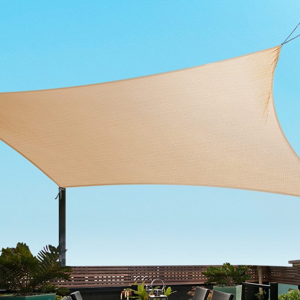 Home & Garden > Shading Instahut Sun Shade Sail Cloth Shadecloth Rectangle Canopy Sand 280gsm 2x4m