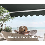 Home & Garden > Shading Instahut Window Fixed Pivot Arm Awning Outdoor Blinds Retractable Canopy1.8X2.1M