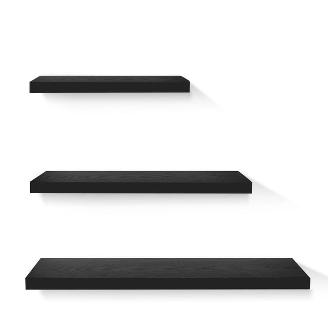 Home & Garden > Storage Artiss 3 Piece Floating Wall Shelves - Black