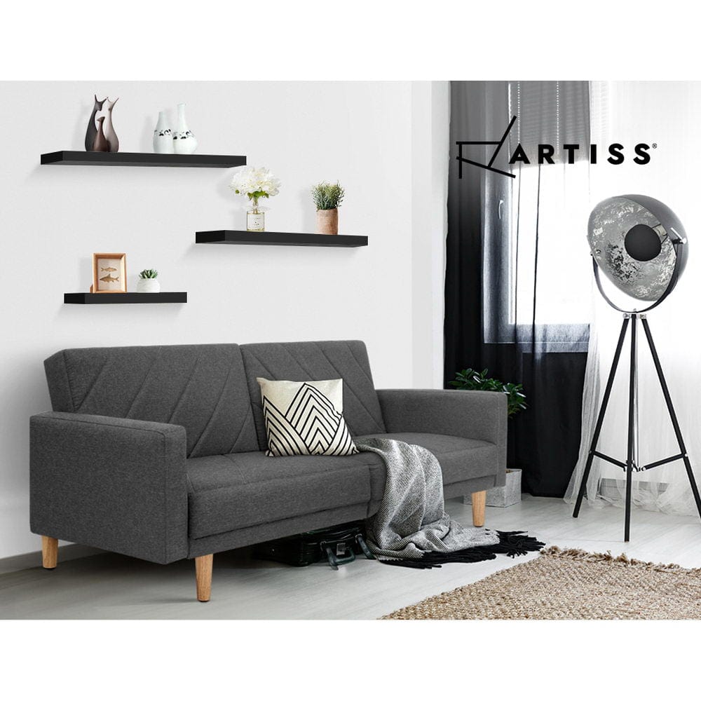 Home & Garden > Storage Artiss 3 Piece Floating Wall Shelves - Black