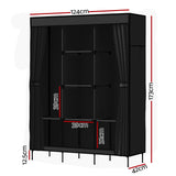 Home & Garden > Storage Artiss Clothes Wardrobe Closet Storage Large Portable Organiser with Shelf Black