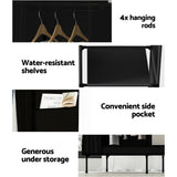 Home & Garden > Storage Artiss Clothes Wardrobe Closet Storage Large Portable Organiser with Shelf Black