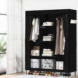 Home & Garden > Storage Artiss Clothes Wardrobe Closet Storage Large Portable Organiser with Shelf Black