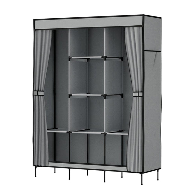 Home & Garden > Storage Artiss Clothes Wardrobe Closet Storage Large Portable Organiser with Shelf Grey