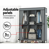 Home & Garden > Storage Artiss Clothes Wardrobe Closet Storage Large Portable Organiser with Shelf Grey