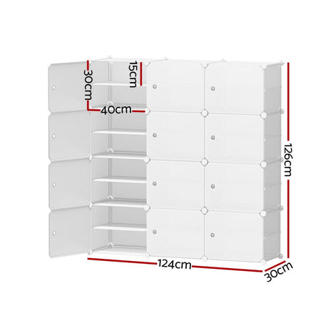 Home & Garden > Storage Artiss DIY Shoe Box Shoe Cabinet White Storage Cube Portable Organiser Stand