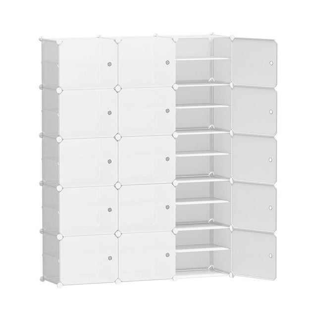 Home & Garden > Storage Artiss Shoe Cabinet DIY Shoe Box White Cube Portable Organiser Storage Stand