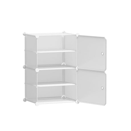 Home & Garden > Storage Artiss Shoe Cabinet DIY Shoe Box White Storage Cube Portable Organiser Stand