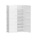 Home & Garden > Storage Artiss Shoe Cabinet DIY Storage Cube Shoe Box White Portable Organiser Stand