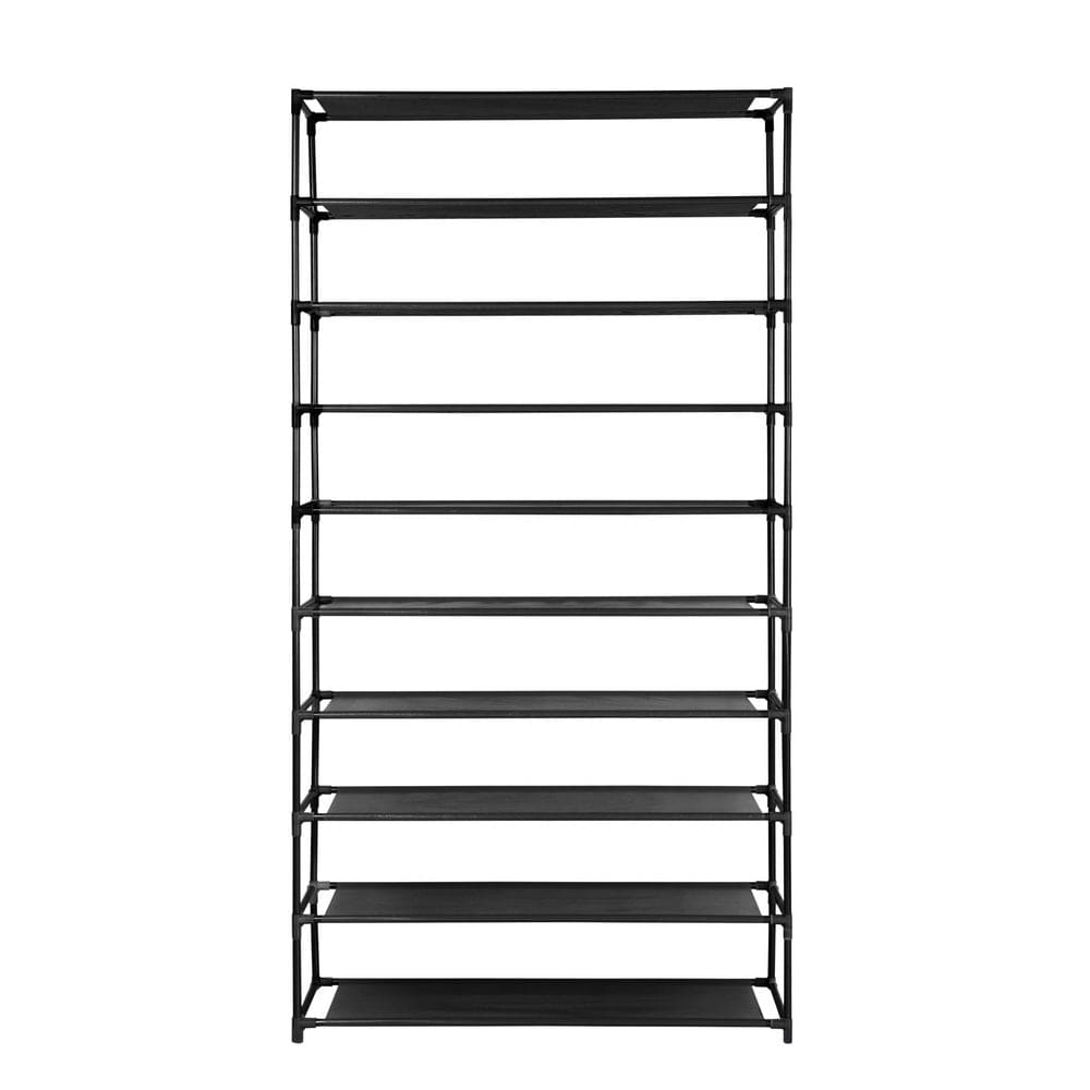 Home & Garden > Storage Artiss Shoe Rack 10-Tier (50 Pair) Shoes Organiser DIY Stackable Organizer Storage Shelf Stand Holder Portable Wardrobe Black