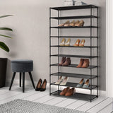 Home & Garden > Storage Artiss Shoe Rack 10-Tier (50 Pair) Shoes Organiser DIY Stackable Organizer Storage Shelf Stand Holder Portable Wardrobe Black