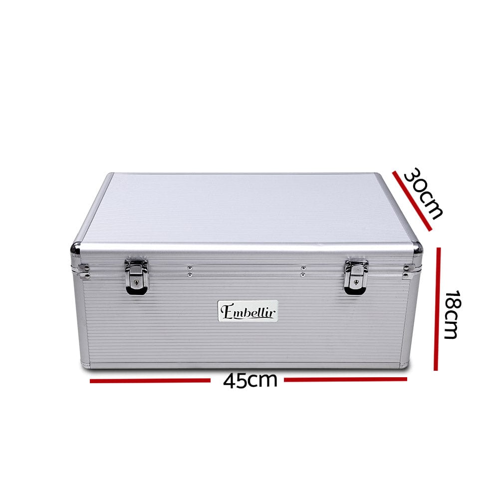 Home & Garden > Storage Embellir CD Case DVD Cases Storage Box 500 Discs Aluminium Case DVD Folders