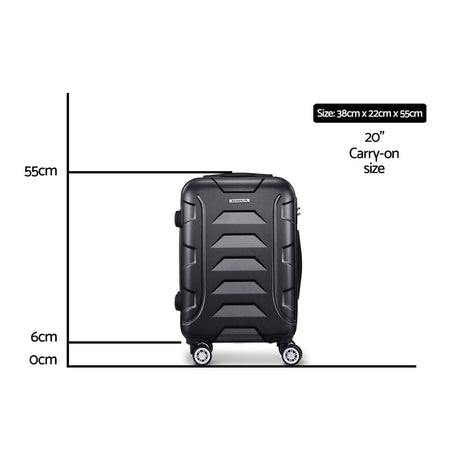 Home & Garden > Travel Wanderlite 20" Luggage Travel Suitcase Set Trolley Hard Case Strap Lightweight