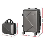 Home & Garden > Travel Wanderlite 2pc Luggage Trolley Suitcase 12" 28" Carry On Travel Stoage Hardshell