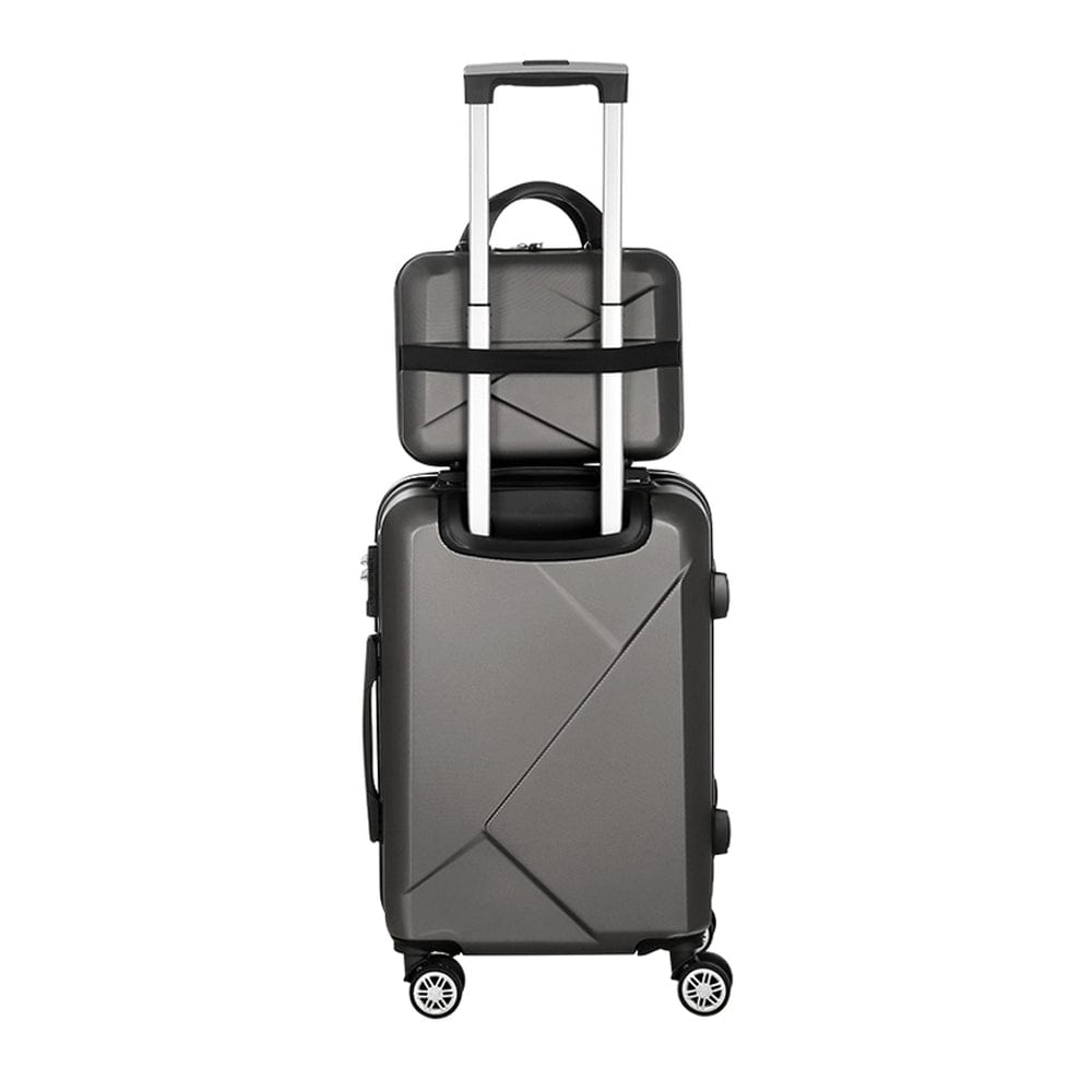 Home & Garden > Travel Wanderlite 2pc Luggage Trolley Suitcase 12" 28" Carry On Travel Stoage Hardshell