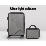 Home & Garden > Travel Wanderlite 2pc Luggage Trolley Suitcase 12" 28" Carry On Travel Stoage Hardshell