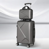 Home & Garden > Travel Wanderlite 2pc Luggage Trolley Suitcase 12" 28" Carry On Travel Stoage Hardshell