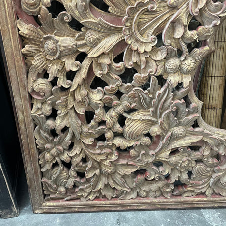 Indonesian Hand-Carved Panel