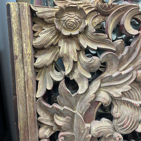 Indonesian Hand-Carved Panel