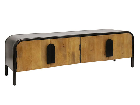 Mango Wood and Metal TV Unit