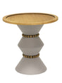 50cm - White Metal Bead Side table Metal Bead Side table