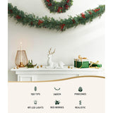 Occasions > Christmas Jingle Jollys 2.4M Christmas Garland with Ornament Warm Lights Xmas Tree Decor