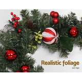 Occasions > Christmas Jingle Jollys 2.7M 9FT Christmas Garland with Ornament Xmas Tree Decor