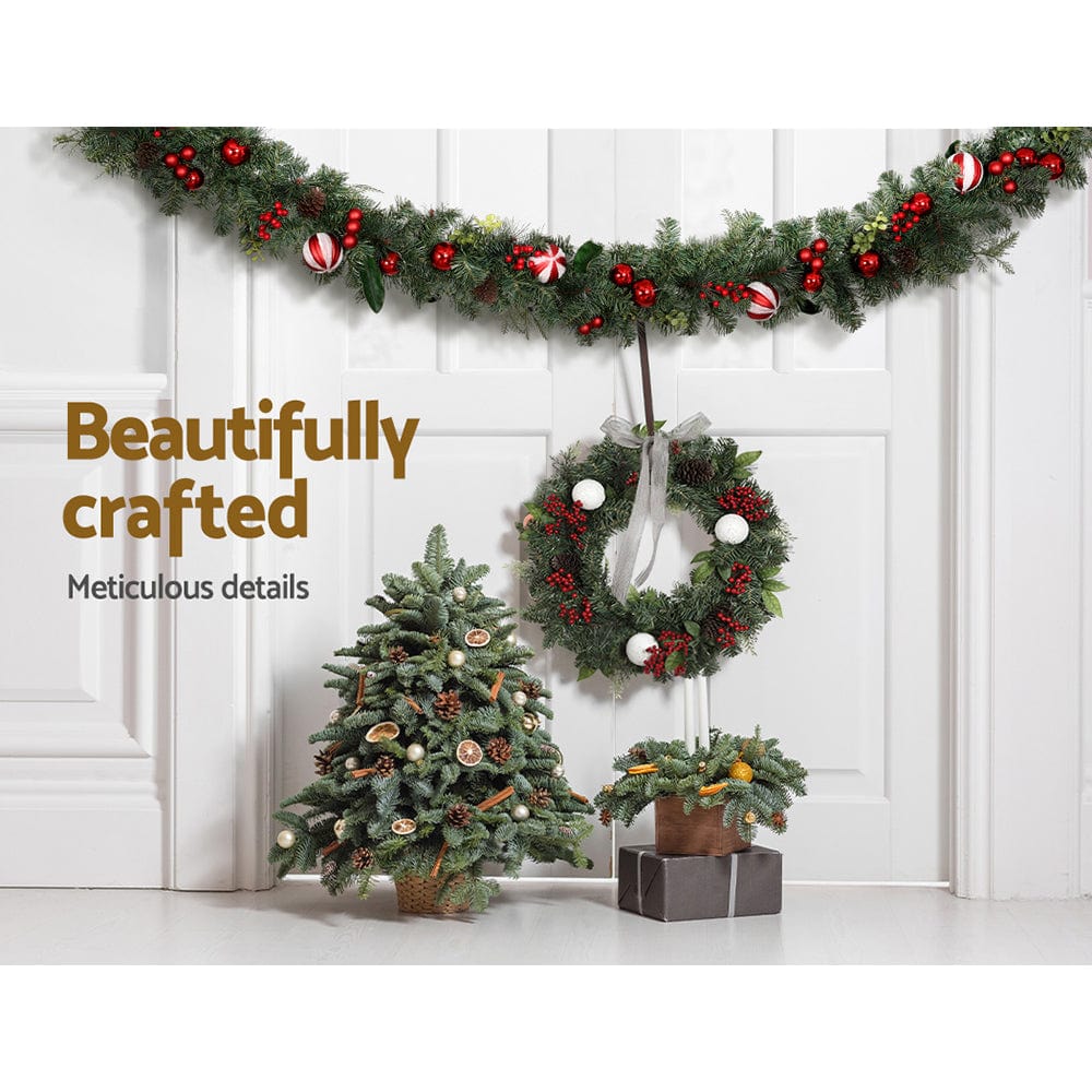 Occasions > Christmas Jingle Jollys 2.7M 9FT Christmas Garland with Ornament Xmas Tree Decor