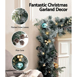 Occasions > Christmas Jingle Jollys 2.7M Pre-Lit Christmas Garland with Ornament Light Xmas Tree Decor