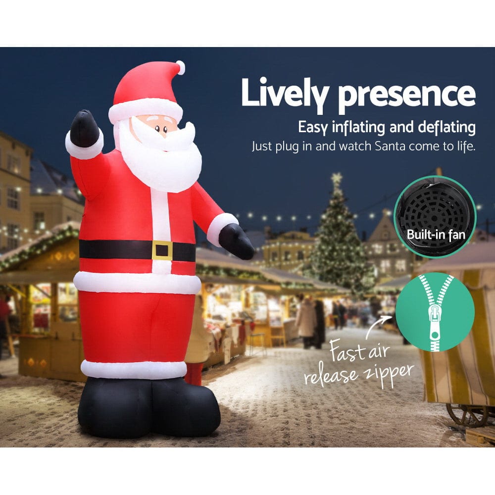 Occasions > Christmas Jingle Jollys 5M Christmas Inflatable Santa Decorations Outdoor Air-Power Light