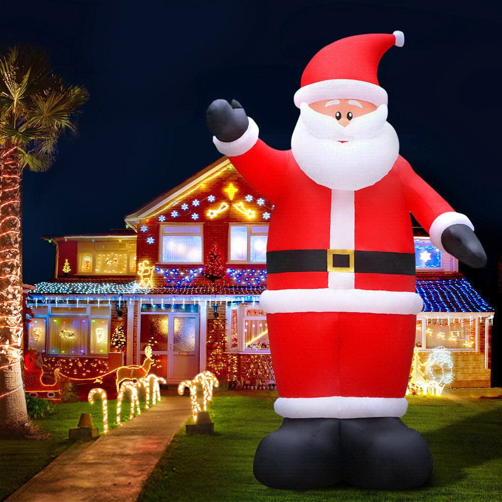 Occasions > Christmas Jingle Jollys 5M Christmas Inflatable Santa Decorations Outdoor Air-Power Light