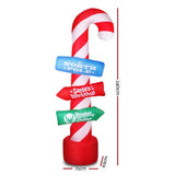 Occasions > Christmas Jingle Jollys Christmas Inflatable Candy Pole 2.4M Lights Outdoor Decorations