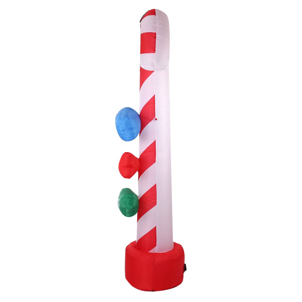 Occasions > Christmas Jingle Jollys Christmas Inflatable Candy Pole 2.4M Lights Outdoor Decorations