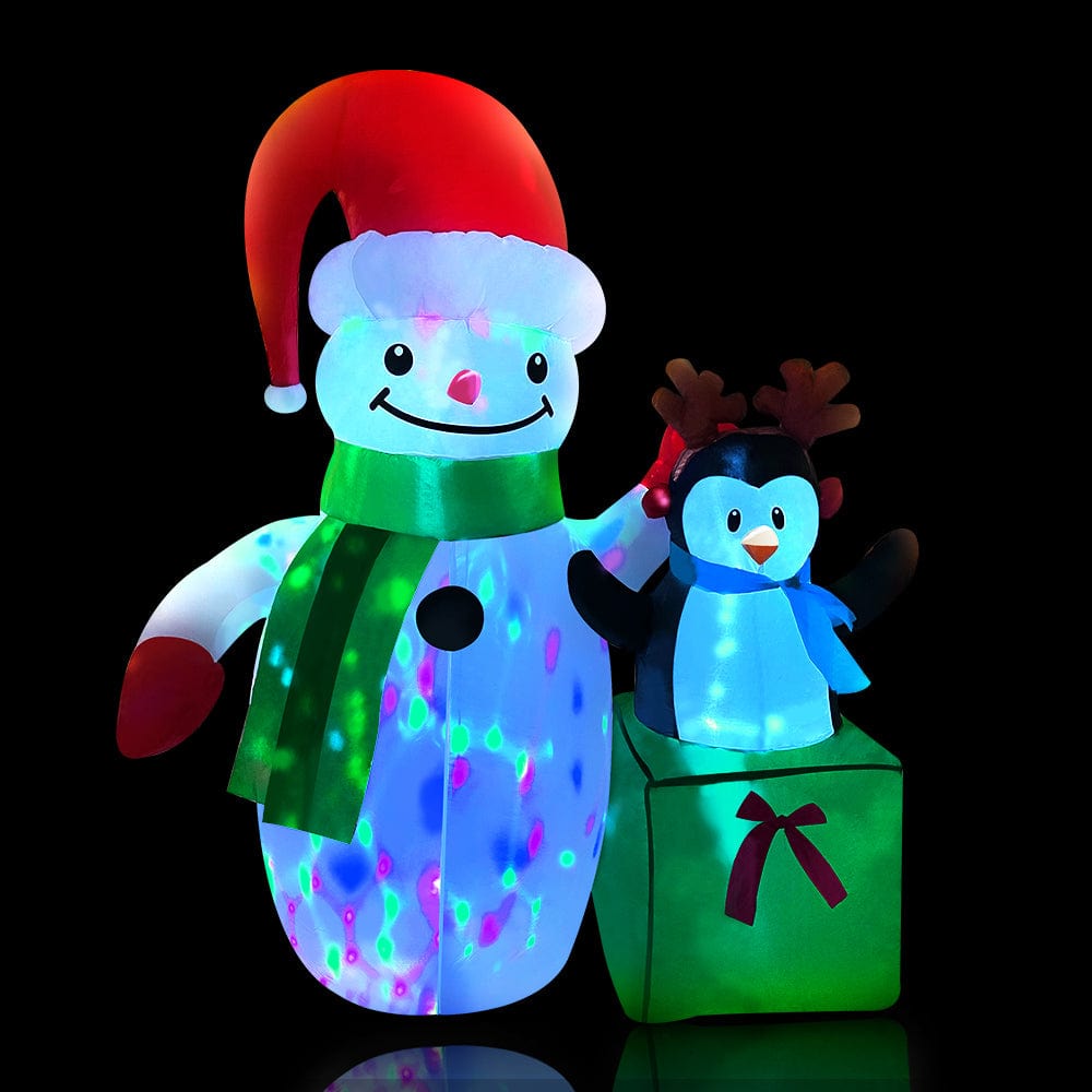 Occasions > Christmas Jingle Jollys Christmas Inflatable Snowman 1.8M Lights LED Outdoor Decorations