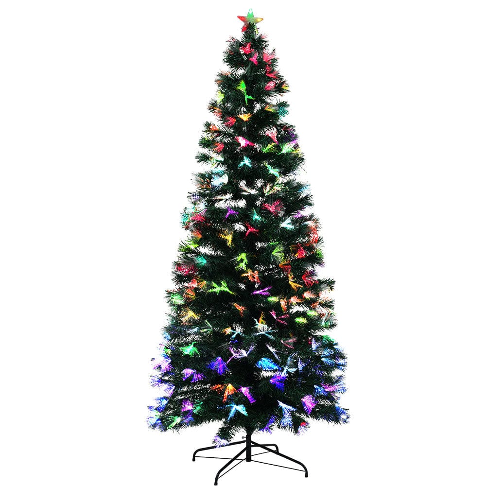 Occasions > Christmas Jingle Jollys Christmas Tree 1.8M 6FT LED Xmas Multi Colour Lights Optic Fibre