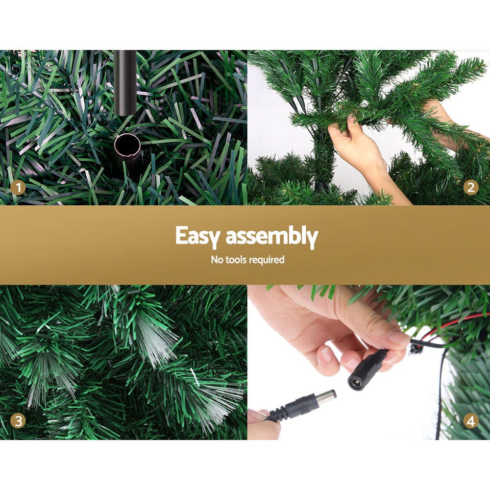 Occasions > Christmas Jingle Jollys Christmas Tree 1.8M 6FT LED Xmas Multi Colour Lights Optic Fibre