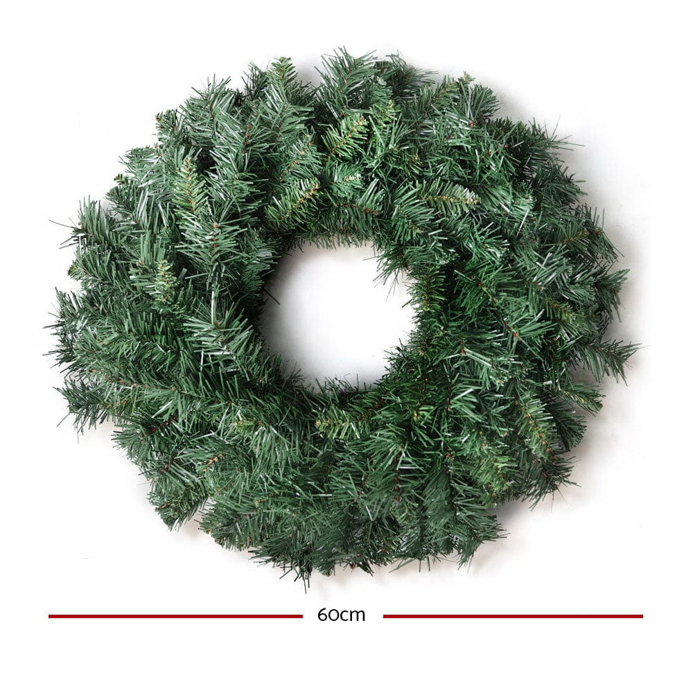 Occasions > Christmas Jingle Jollys Christmas Wreath 60cm Xmas Tree Decoration Green