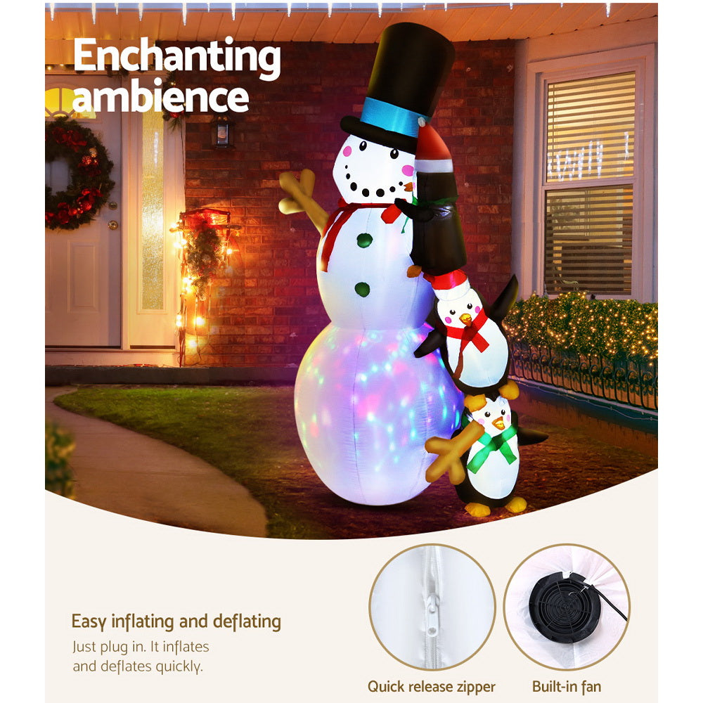 Occasions > Christmas Jingle JollysChristmas Inflatable Snowman 2.4M Xmas Lights Outdoor Decorations