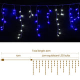 Occasions > Lights Jingle Jollys Christmas Lights 20M 800 LED Icicle Light Blue White Decorations