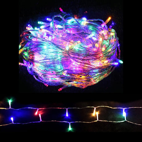 Occasions > Lights Jingle Jollys Christmas Lights 500 LED 100M String Light Multi-coloured Decora