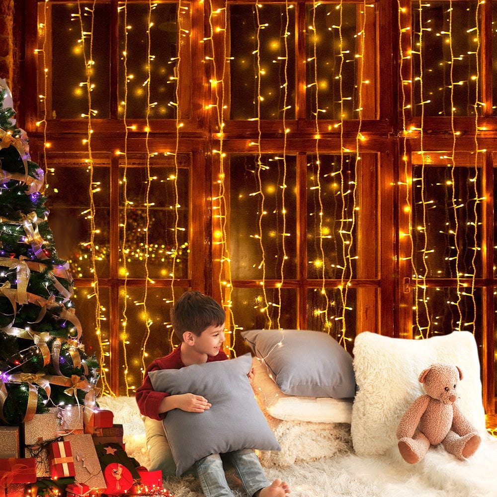 Occasions > Lights Jingle Jollys Christmas Lights 6Mx3M 600 LED Curtain Light Decorations Warm