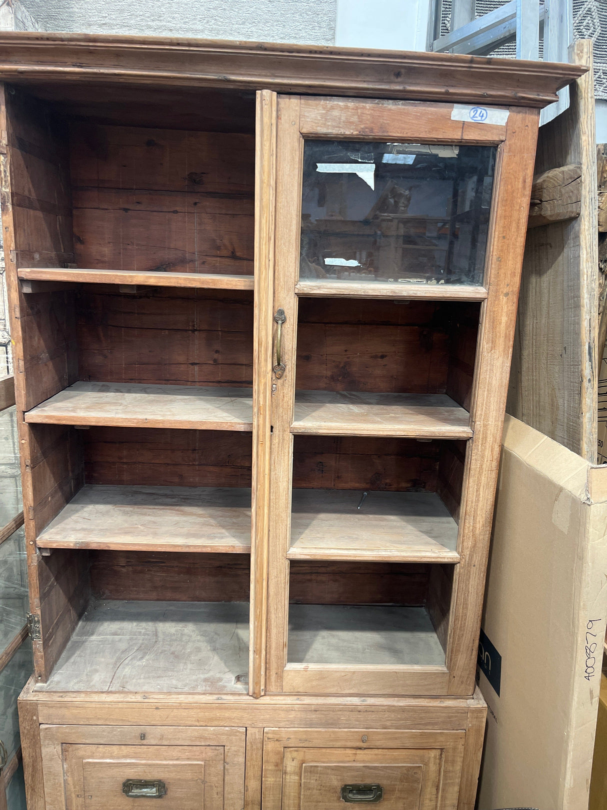 Old Teak Indian Cabinet - handyman special Old Teak Indian Cabinet - handyman special