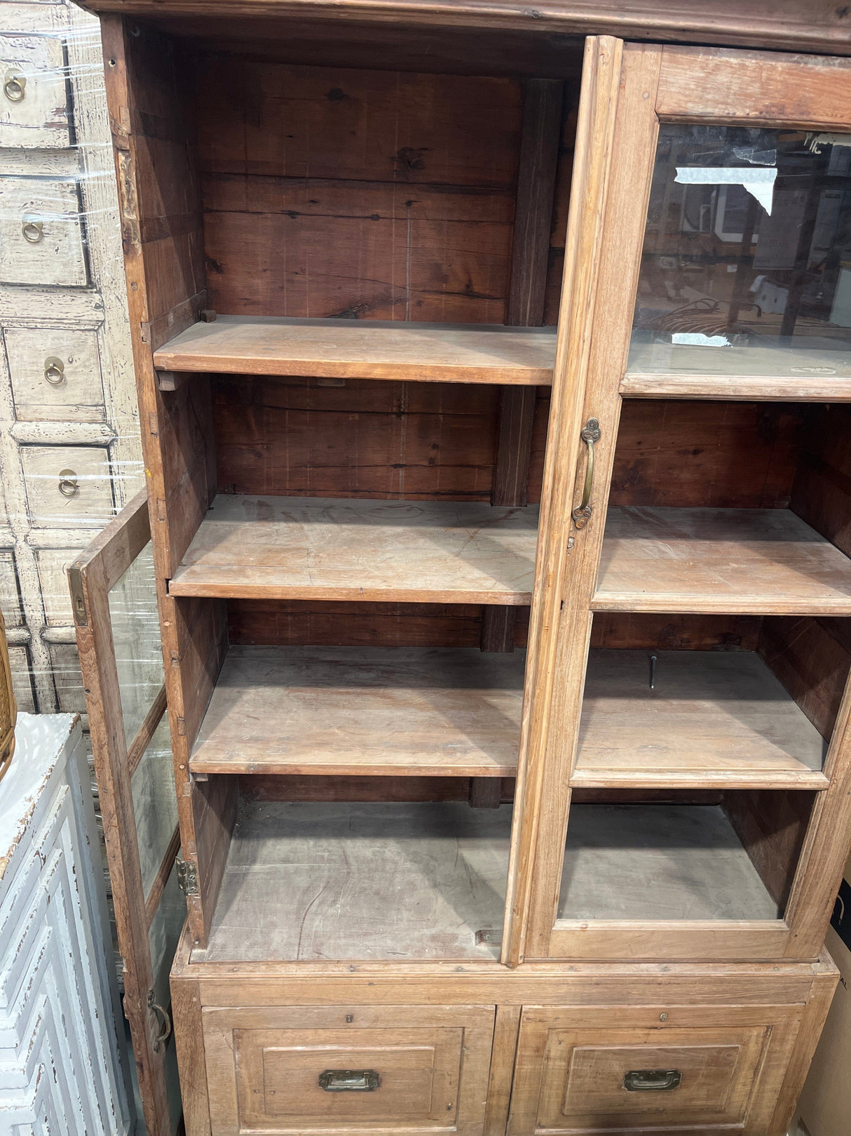 Old Teak Indian Cabinet - handyman special Old Teak Indian Cabinet - handyman special