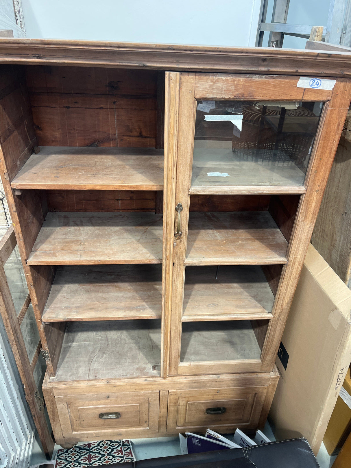 Old Teak Indian Cabinet - handyman special Old Teak Indian Cabinet - handyman special