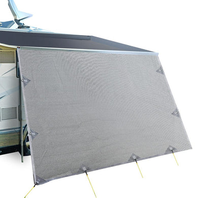 Outdoor > Camping 4.9M Caravan Privacy Screens 1.95m Roll Out Awning End Wall Side Sun Shade