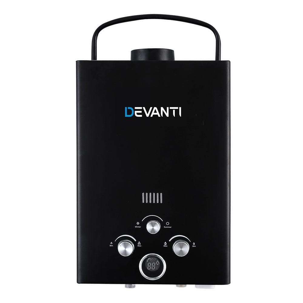 Outdoor > Camping Devanti Outdoor Gas Hot Water Heater Portable Camping Shower 12V Pump Black