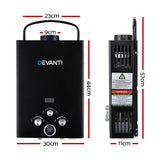 Outdoor > Camping Devanti Outdoor Portable Gas Water Heater 8LPM Camping Shower Black