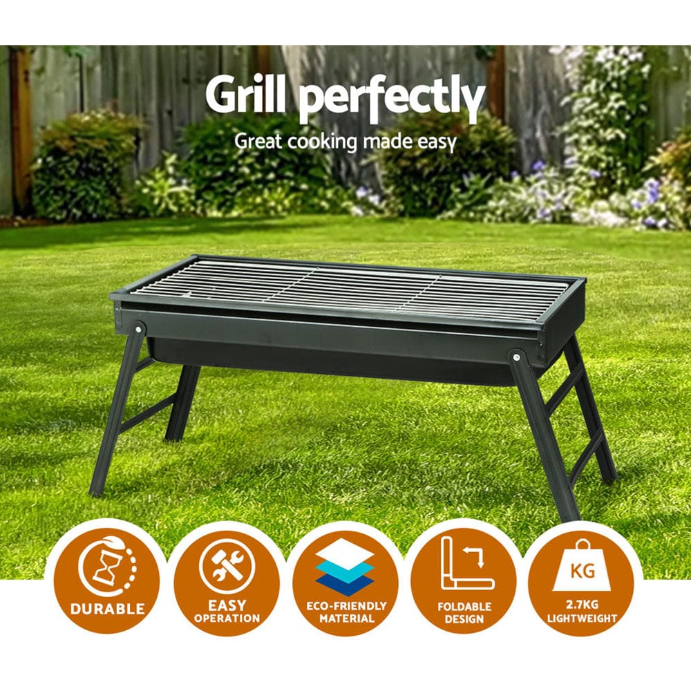 Outdoor > Camping Grillz Charcoal BBQ Grill Smoker Portable Barbecue Outdoor Foldable Camping